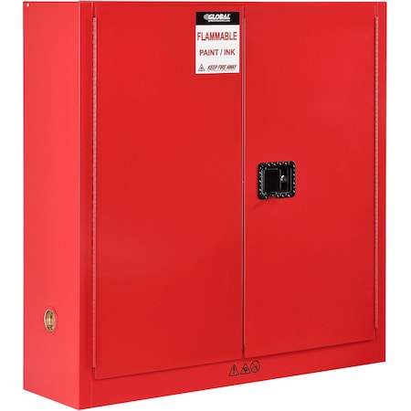 Global Industrial Paint & Ink Storage Cabinet, 44 in H, 43 in W, Red 316063